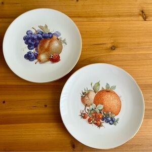 Vintage Schumann Arzberg Dessert Plates Set of 2 Bavaria Germany Fruit Sweet‎